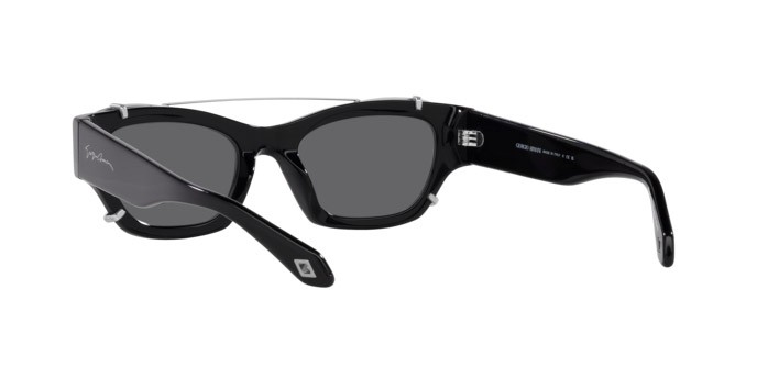 Sonnenbrillen Giorgio Armani AR 8185U (58751W) farbe nero form cat-eye gläser trasparente con filtro anti luce blu