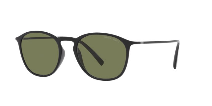 Sunglasses Giorgio Armani AR 8186U (50012A) color nero lucido shape square lenses verde
