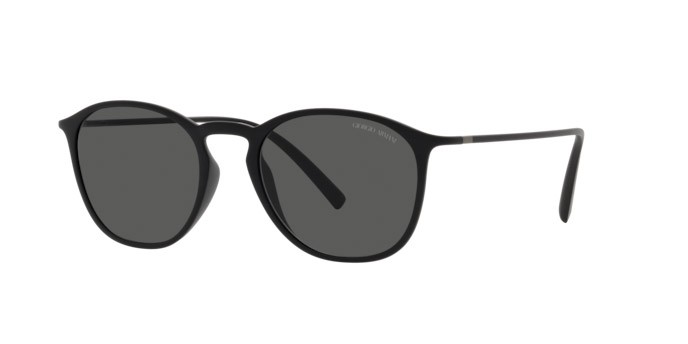 Occhiali da sole Giorgio Armani AR 8186U (504287) colore nero opaco forma quadrato lenti grigio scuro