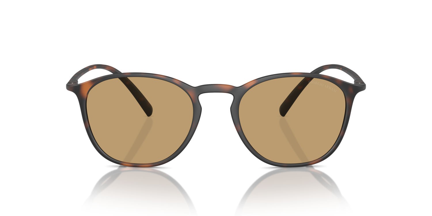 Occhiali da sole Giorgio Armani AR 8186U (508973) colore havana forma quadrato lenti marrone scuro
