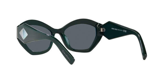Sonnenbrillen Giorgio Armani AR 8187U (5995R5) farbe verde form schmetterling gläser blu
