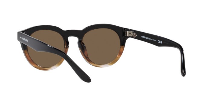 Sonnenbrillen Giorgio Armani AR 8189U (600673) farbe nero/marrone striato form pantos gläser marrone scuro