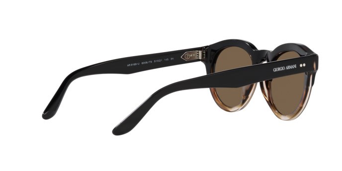 Sonnenbrillen Giorgio Armani AR 8189U (600673) farbe nero/marrone striato form pantos gläser marrone scuro
