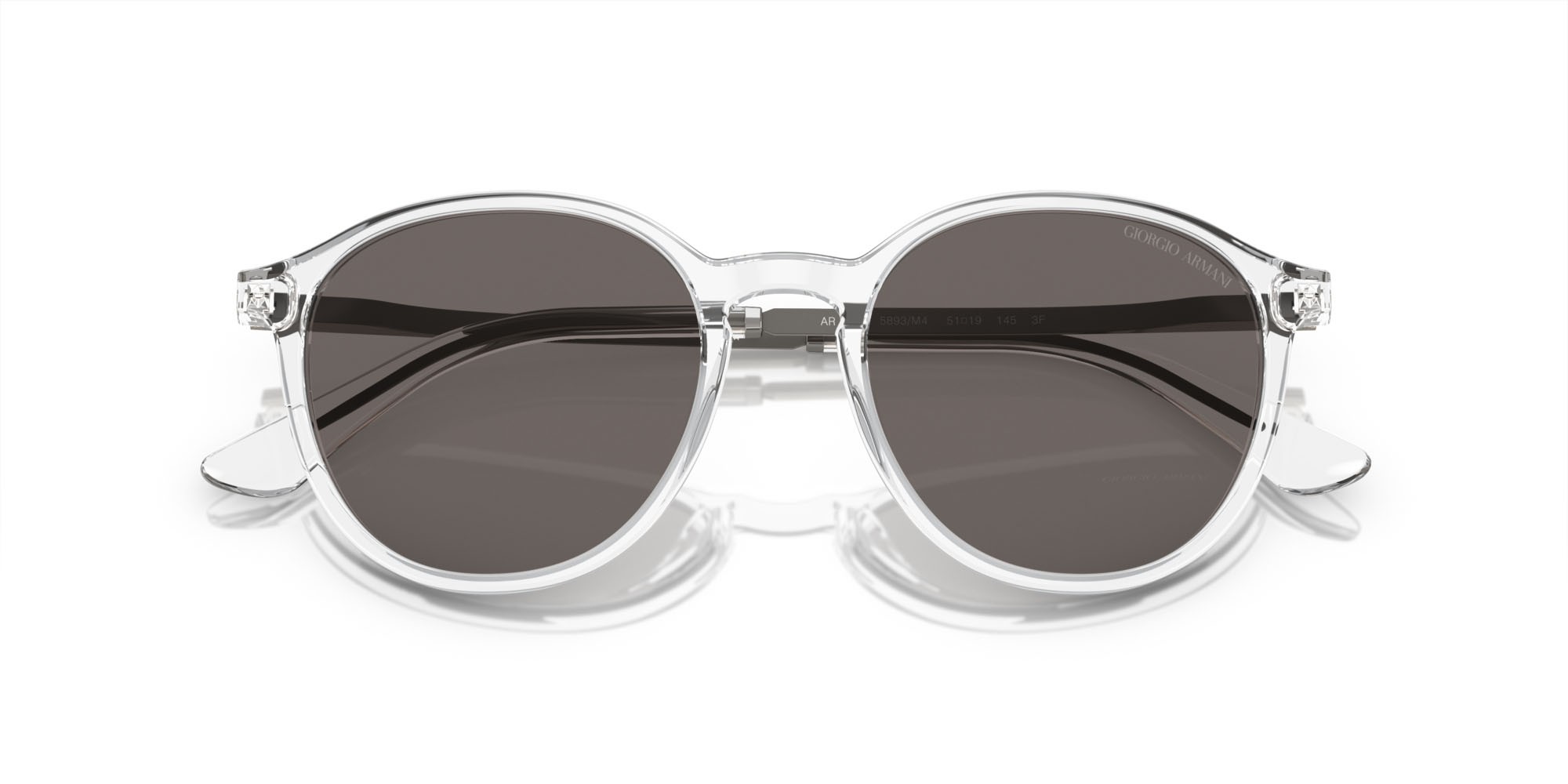 Sunglasses Giorgio Armani AR 8196 (5893M4) color cristallo shape pantos lenses fotocromatica trasparente a marrone scuro