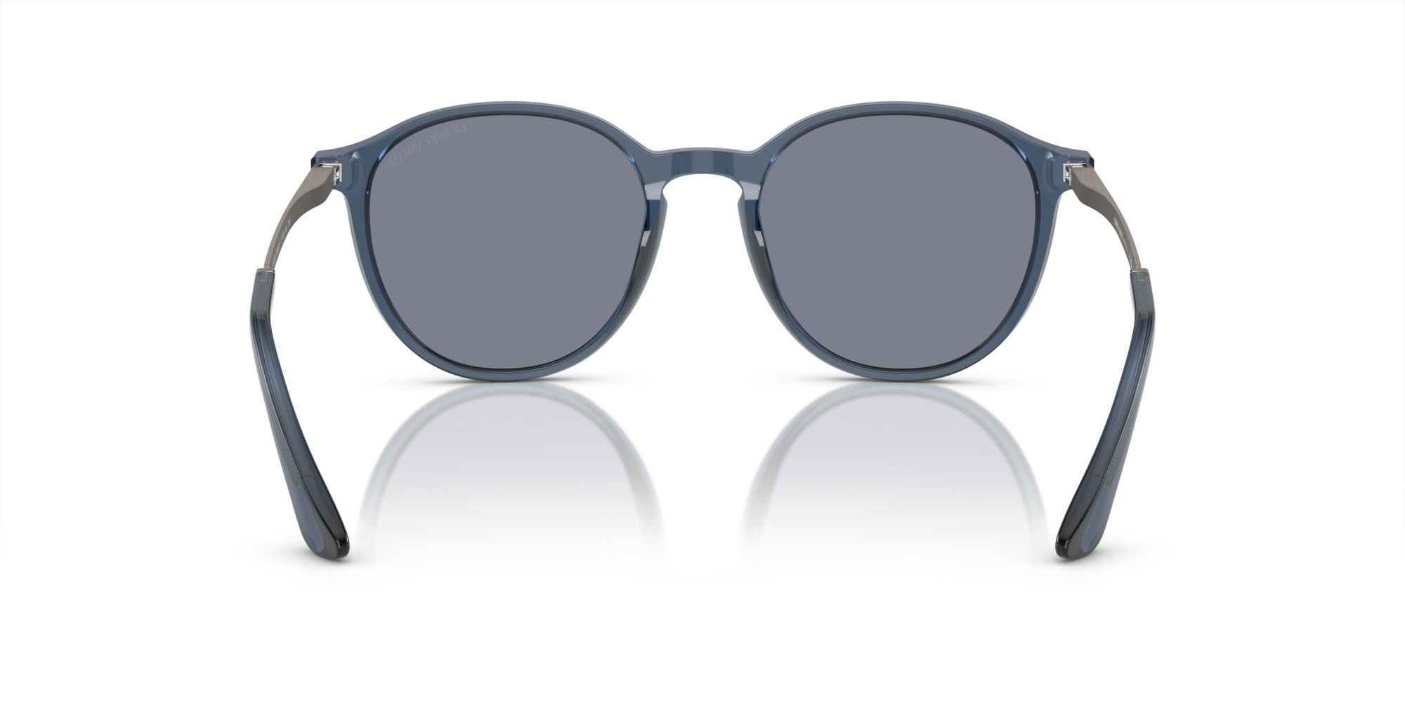 Occhiali da sole Giorgio Armani AR 8196 (603519) colore blu trasparente forma pantos lenti blu