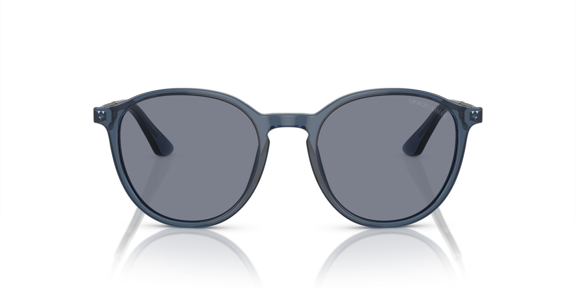 Occhiali da sole Giorgio Armani AR 8196 (603519) colore blu trasparente forma pantos lenti blu