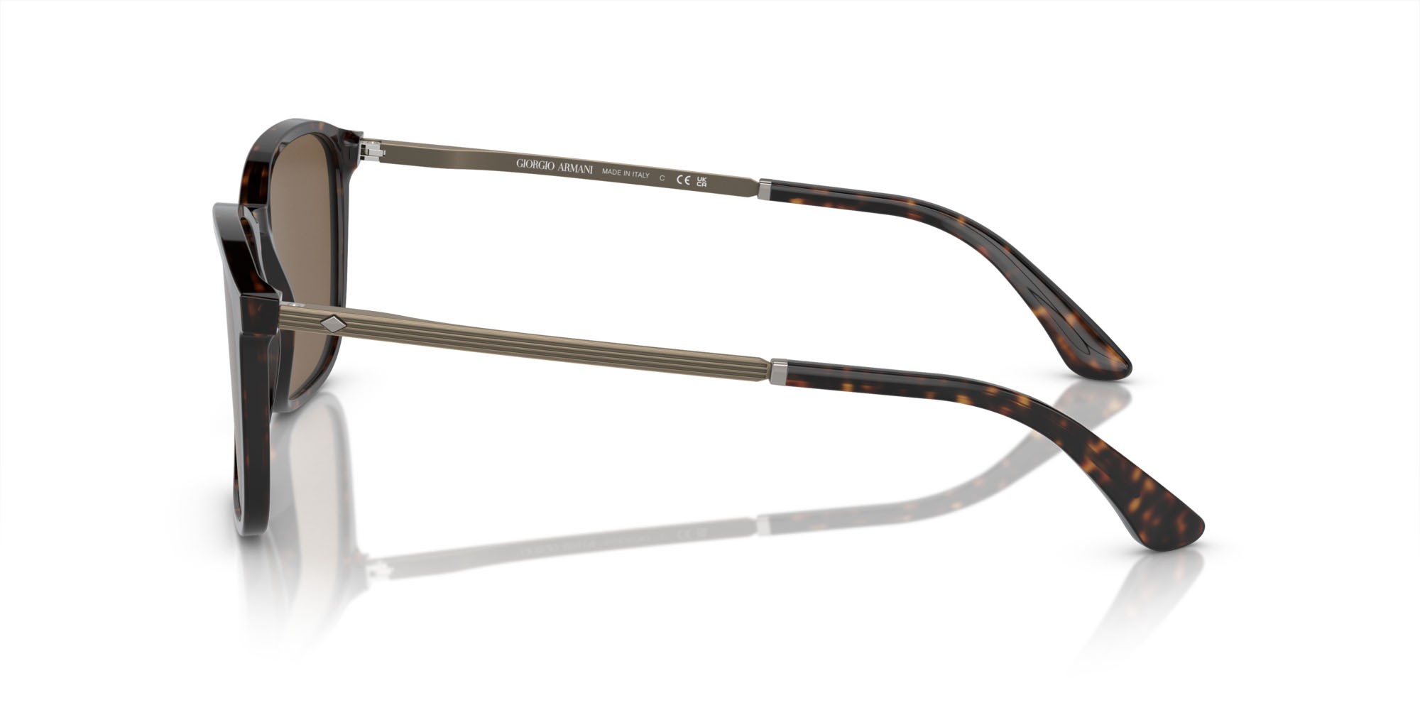 Occhiali da sole Giorgio Armani AR 8197 (502673) colore havana forma rettangolare lenti marrone scuro