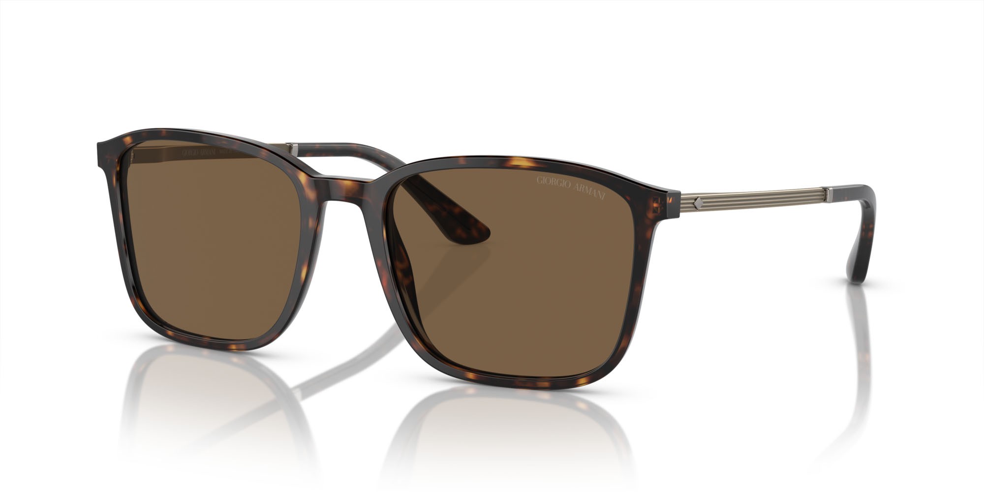 Occhiali da sole Giorgio Armani AR 8197 (502673) colore havana forma rettangolare lenti marrone scuro