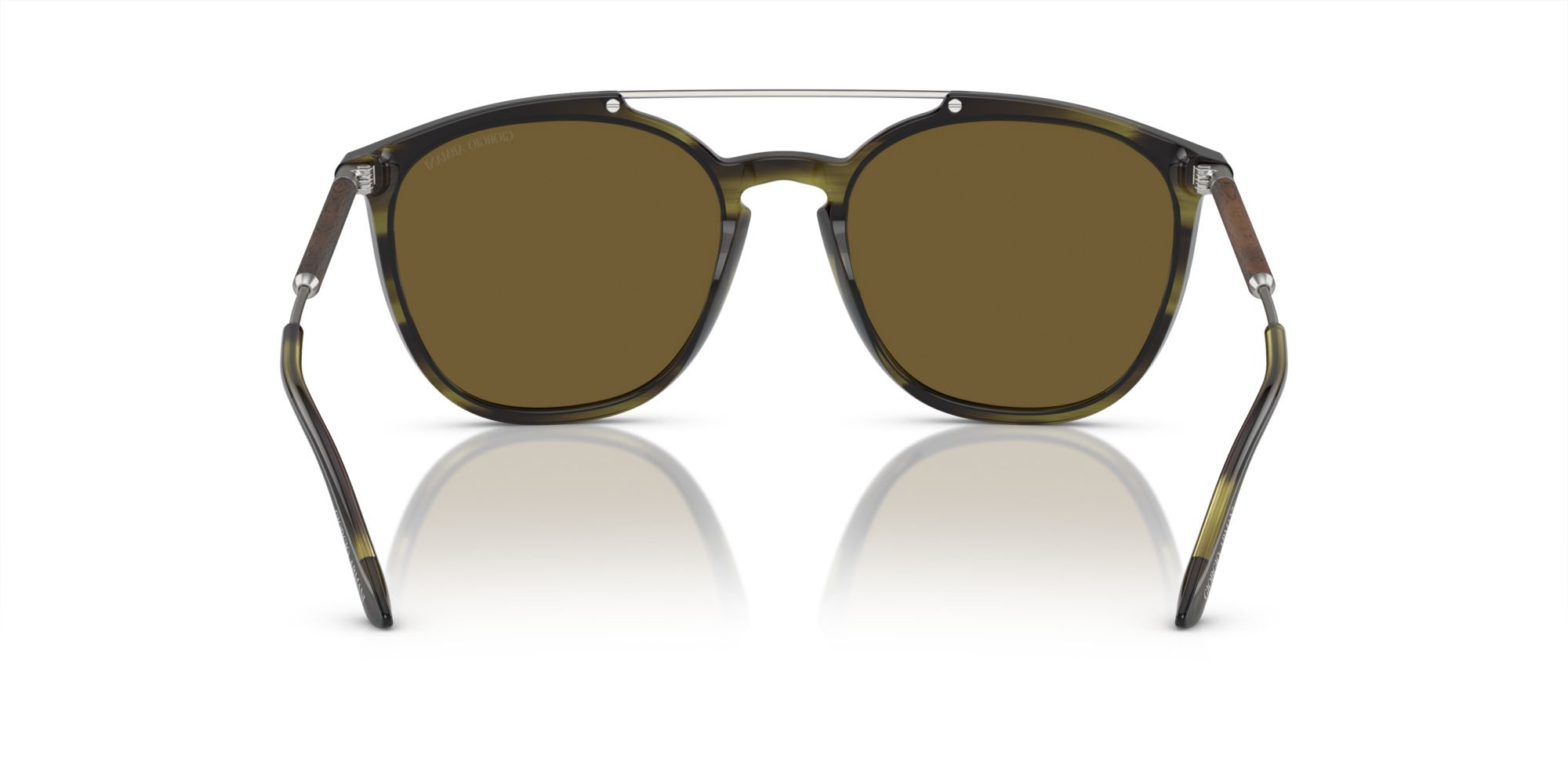 Sunglasses Giorgio Armani AR 8198 (603873) color striato verde shape square lenses marrone scuro