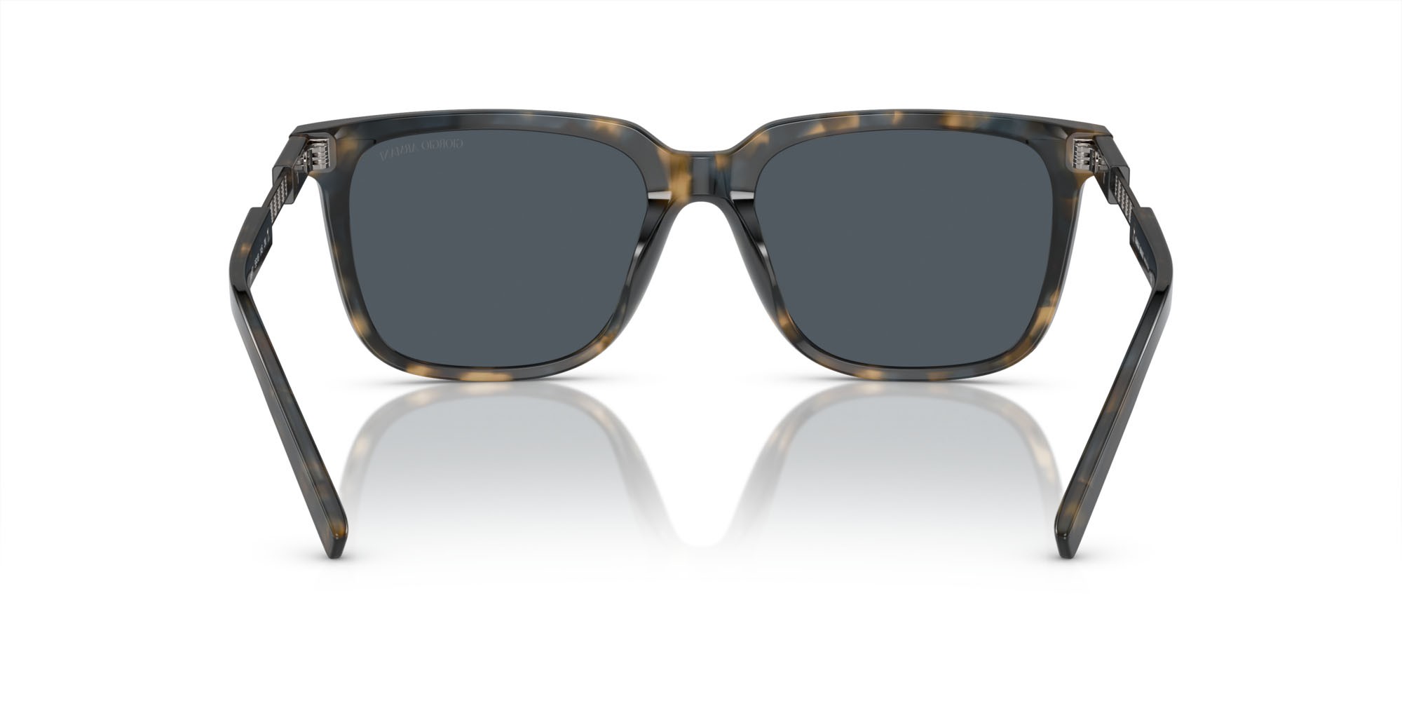 Occhiali da sole Giorgio Armani AR 8202U (604887) colore blu havana forma quadrato lenti grigio scuro