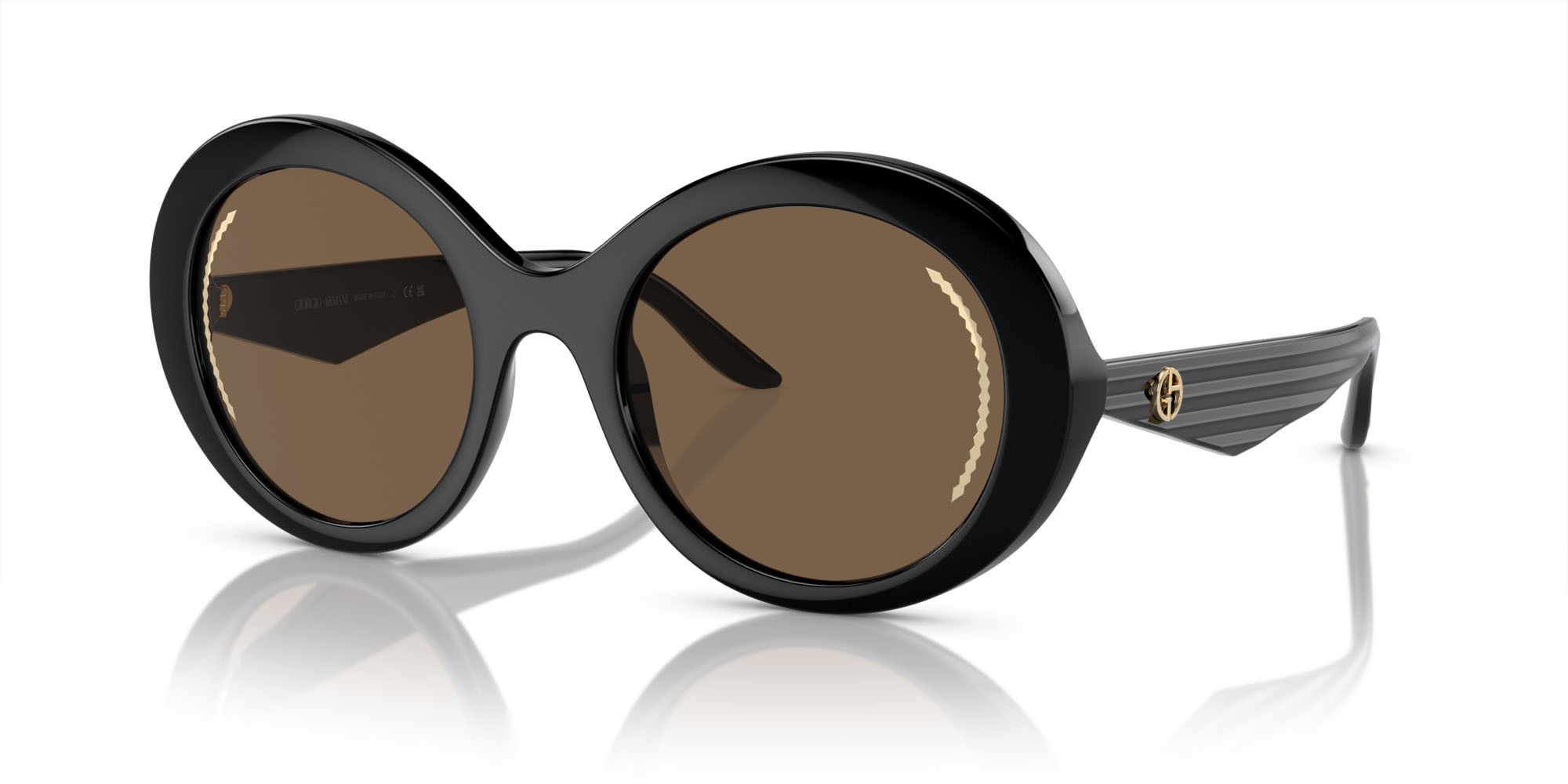 Sunglasses Giorgio Armani AR 8204 (500173) color nero shape oval lenses marrone