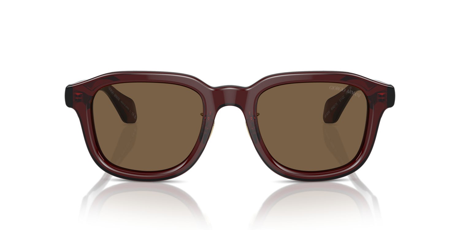 Sunglasses Giorgio Armani AR 8206 (606273) color marrone trasparente shape square lenses marrone scuro