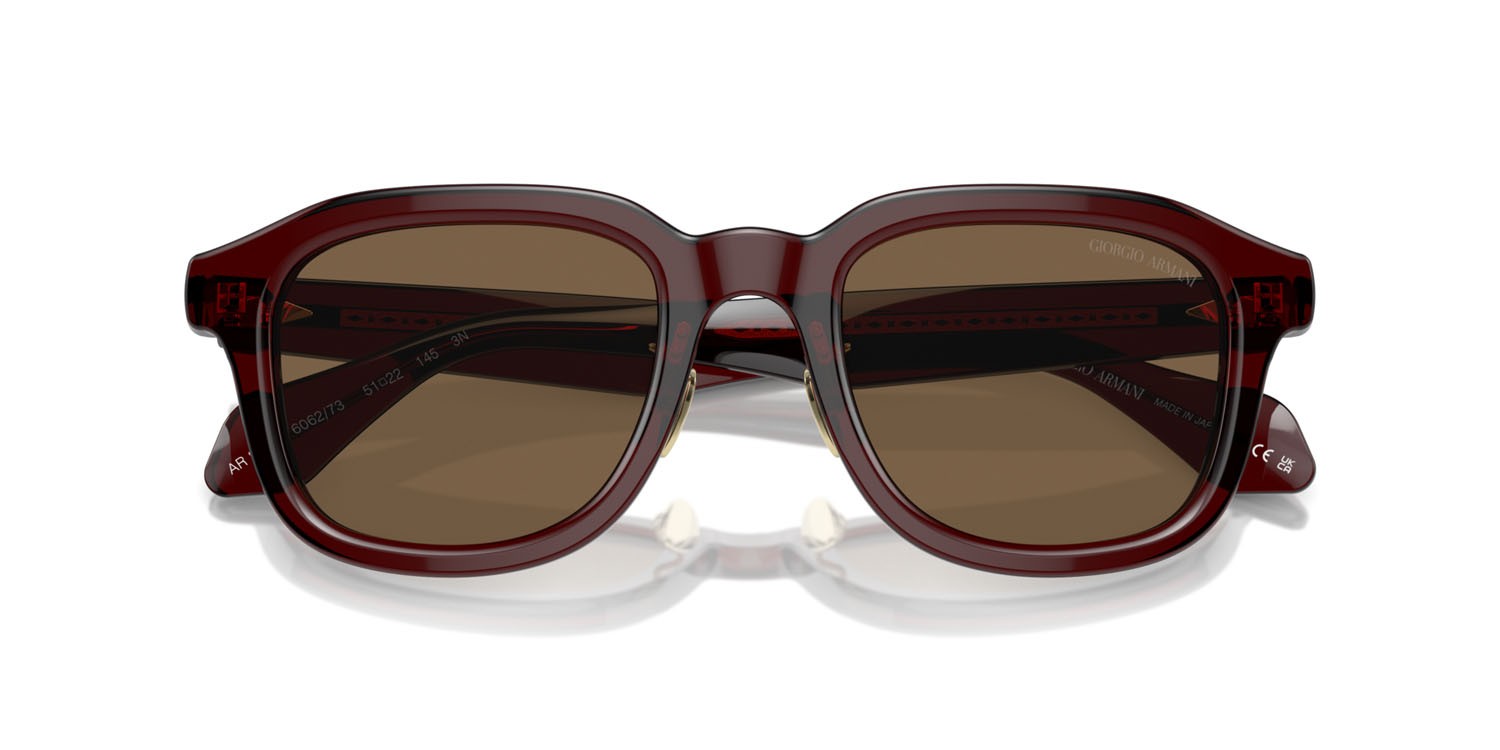 Sunglasses Giorgio Armani AR 8206 (606273) color marrone trasparente shape square lenses marrone scuro