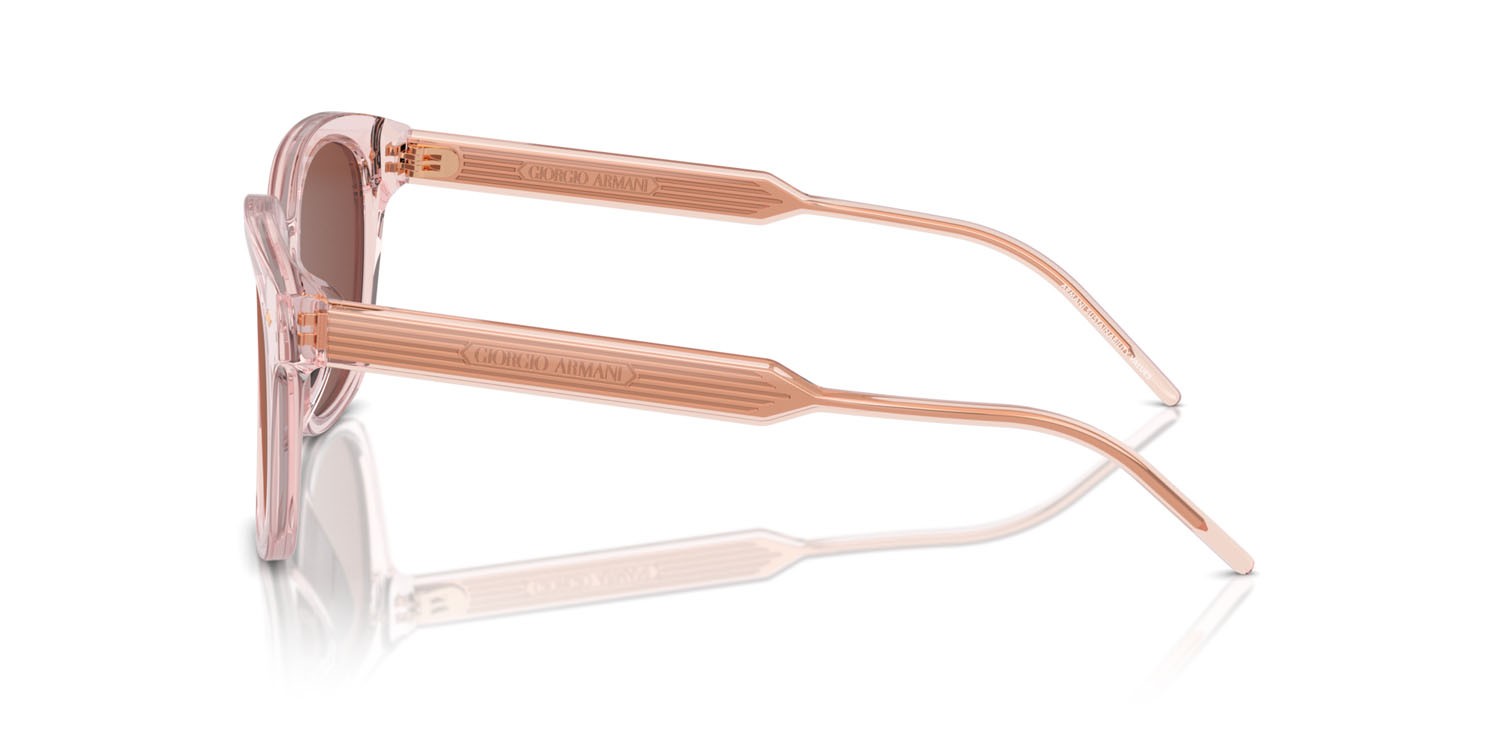 Sunglasses Giorgio Armani AR 8210U (6073C5) color rosa trasparente shape square lenses rosso