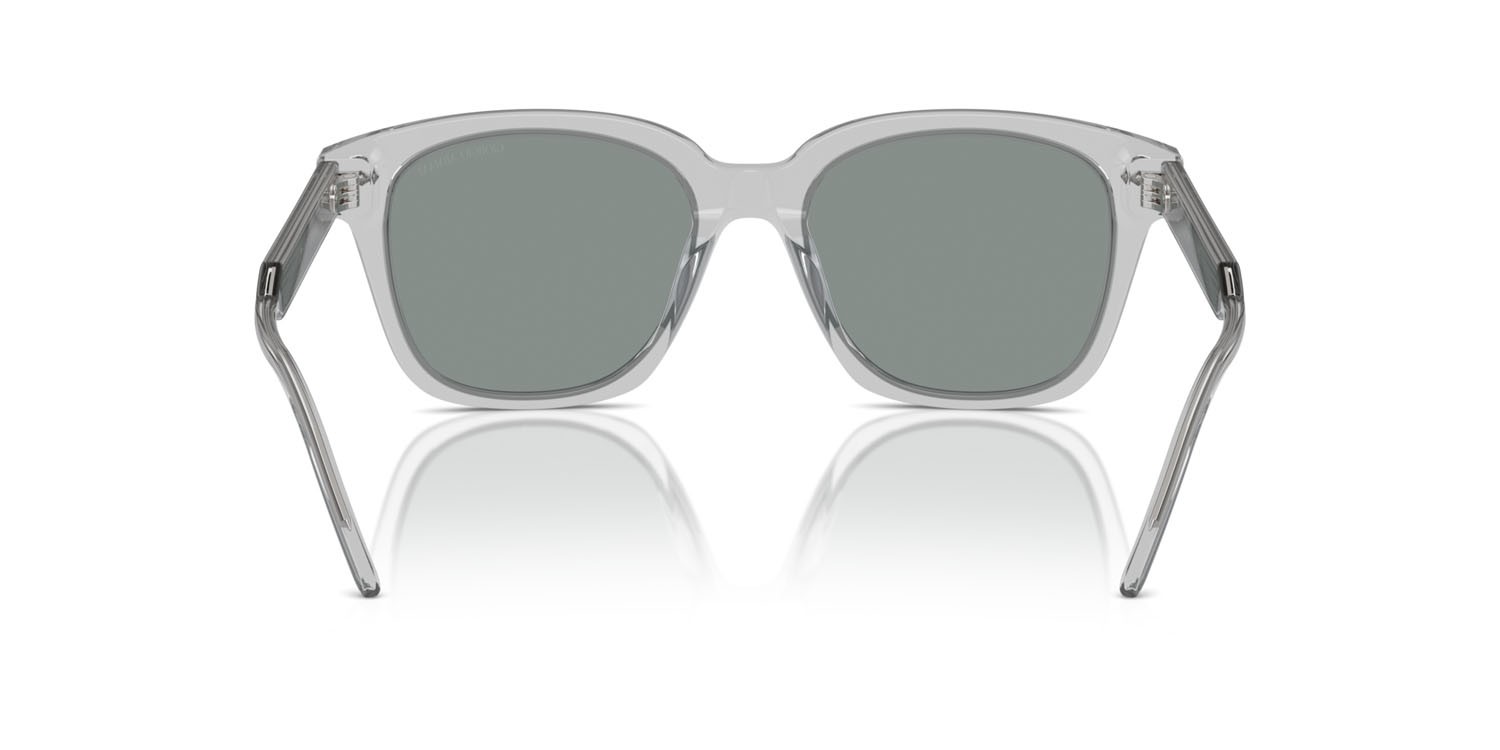 Sunglasses Giorgio Armani AR 8210U (608056) color grigio trasparente shape square lenses blu