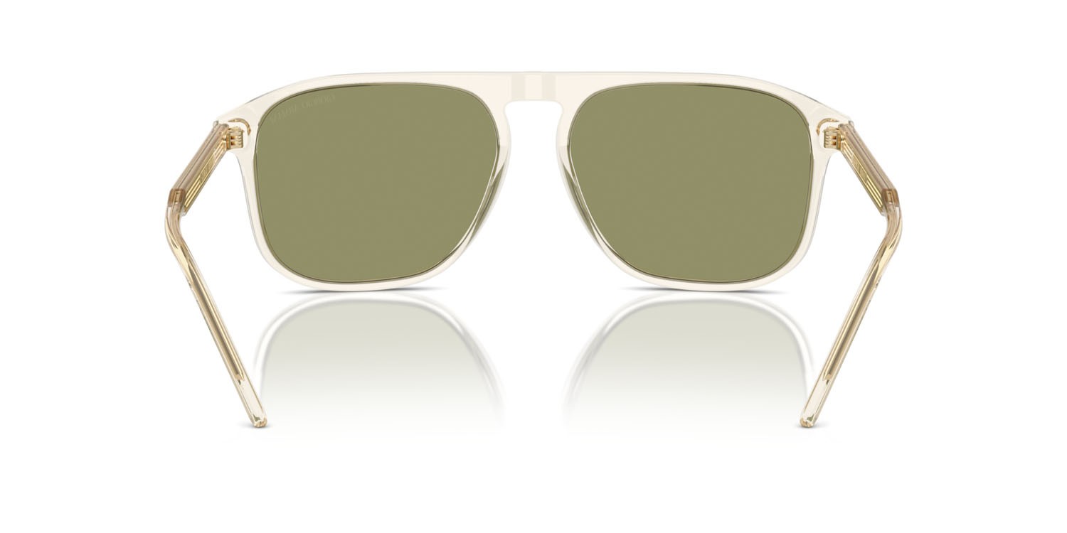 Occhiali da sole Giorgio Armani AR 8212 (607714) colore giallo trasparente forma quadrato lenti verde