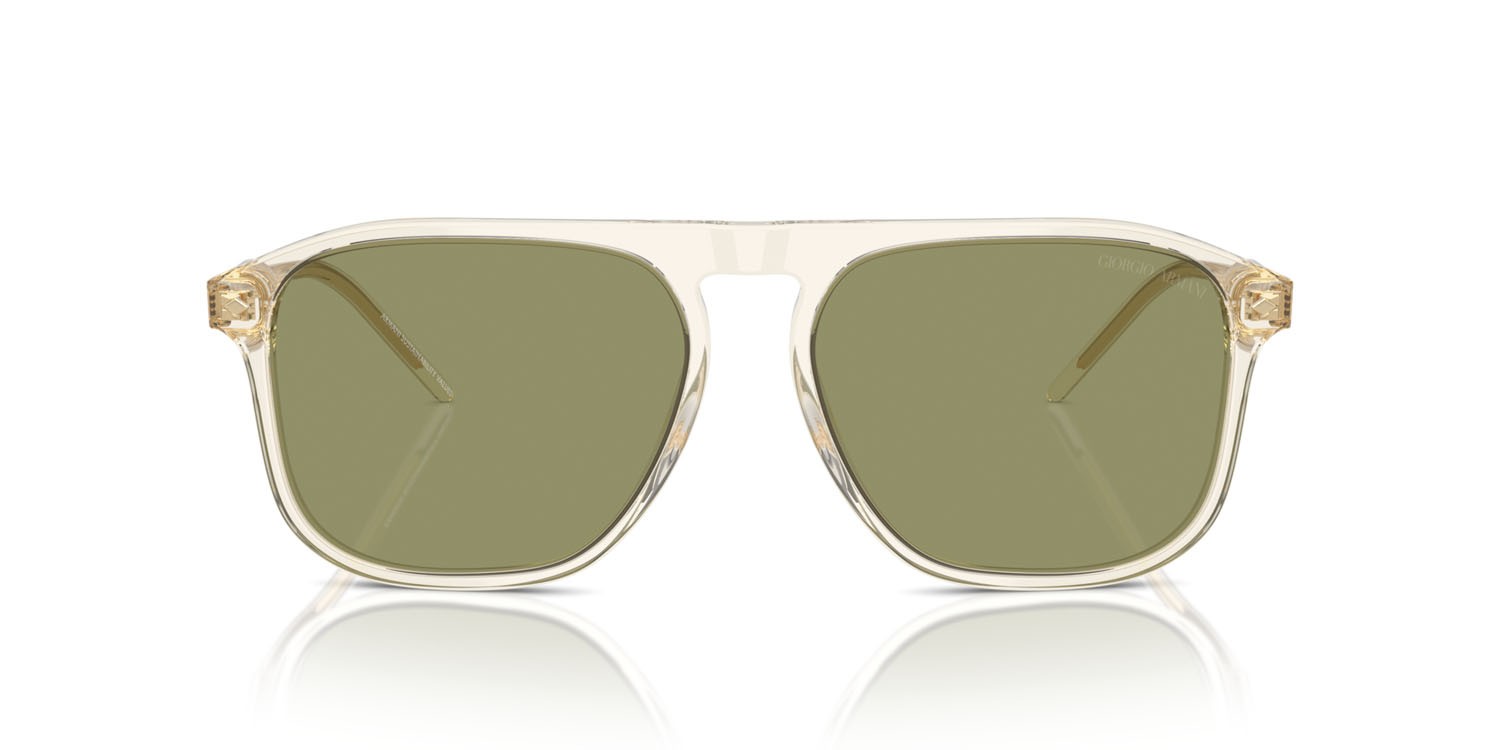 Occhiali da sole Giorgio Armani AR 8212 (607714) colore giallo trasparente forma quadrato lenti verde