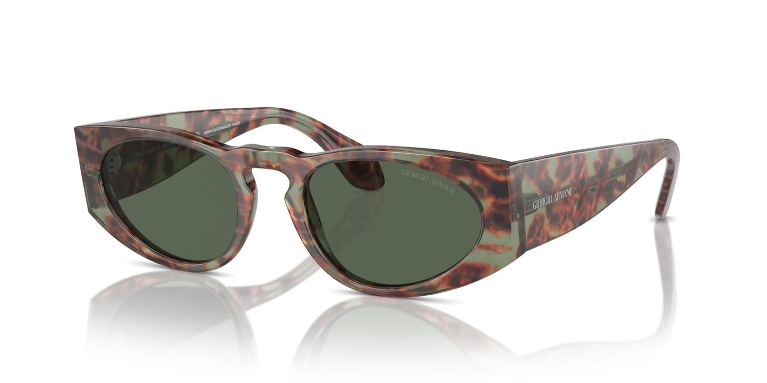 Sonnenbrillen Giorgio Armani AR 8216 (597771) farbe havana verde form rechteckig gläser verde scuro