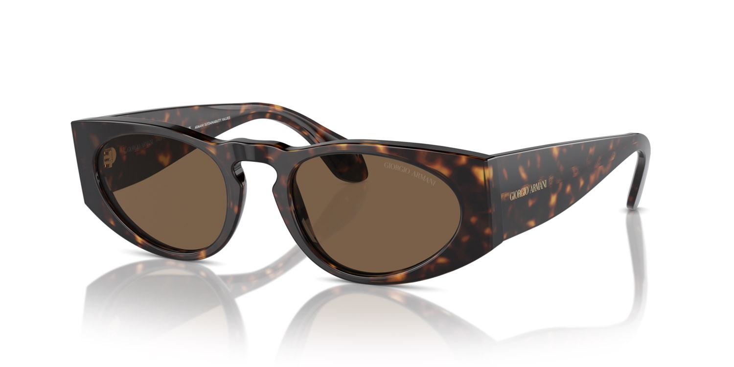 Sunglasses Giorgio Armani AR 8216 (612473) color havana shape rectangle lenses marrone scuro