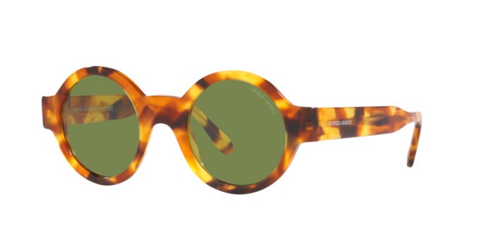 Sonnenbrillen Giorgio Armani AR 903M (57604E) farbe yellow havana form rund gläser green