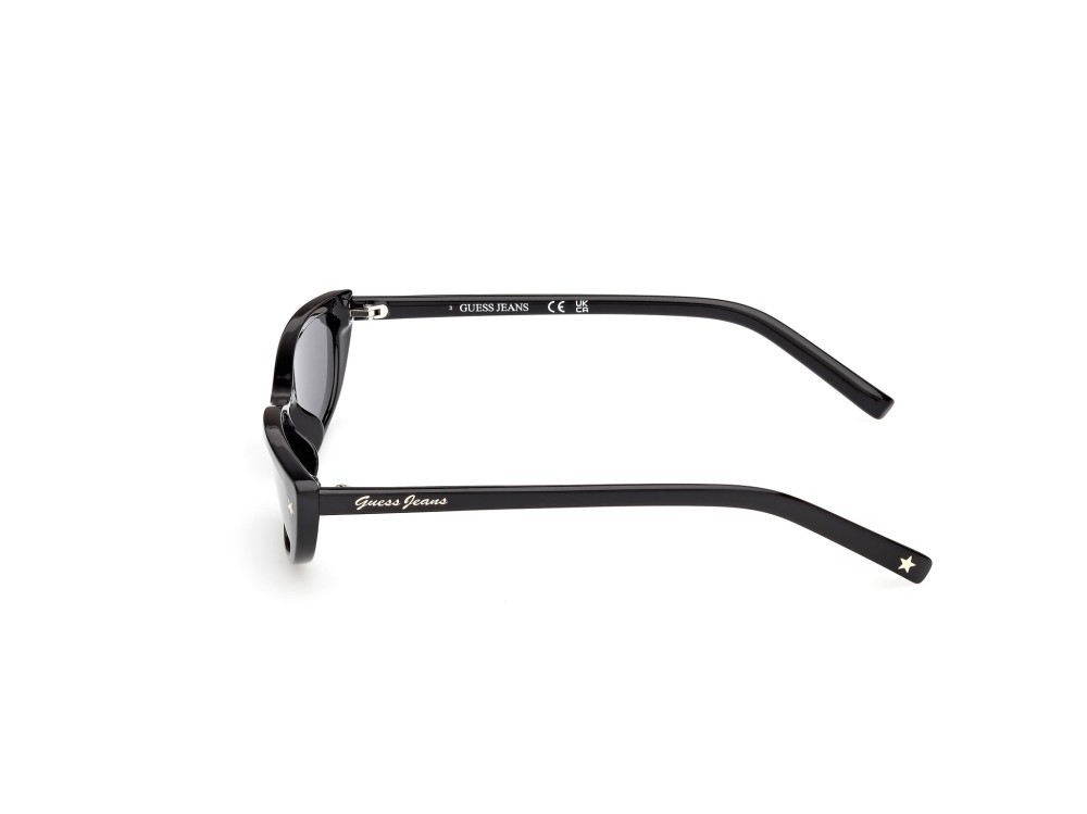 Sunglasses Guess Jeans GJ00001 (01A) color nero lucido  shape cat eye lenses fumo