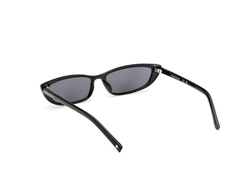 Sunglasses Guess Jeans GJ00001 (01A) color nero lucido  shape cat eye lenses fumo