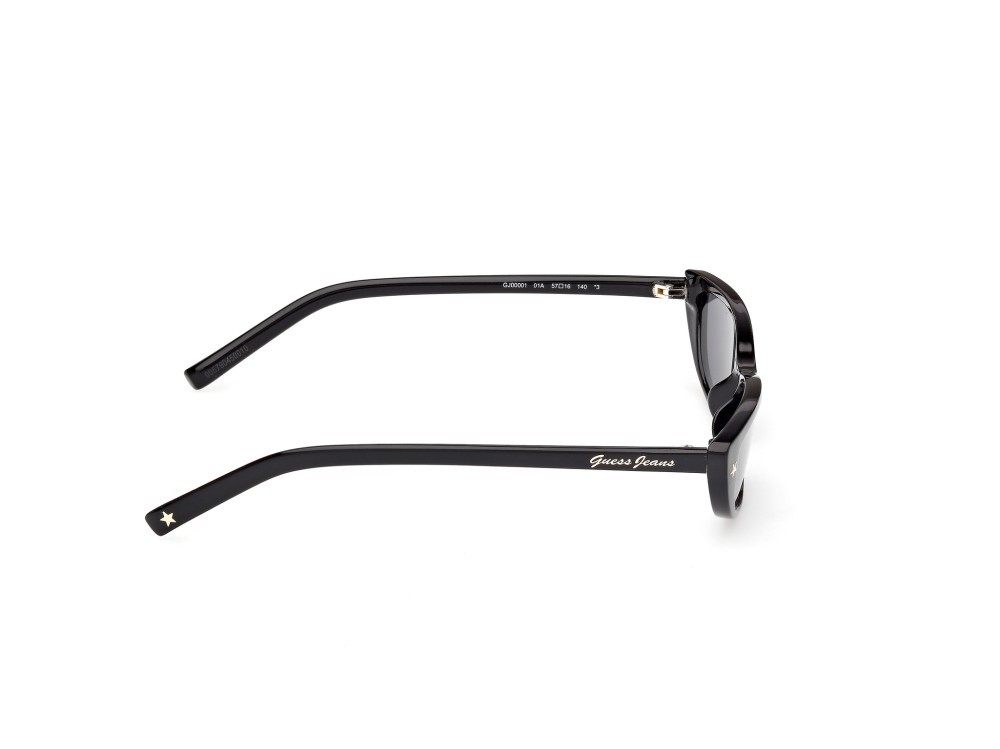 Sunglasses Guess Jeans GJ00001 (01A) color nero lucido  shape cat eye lenses fumo
