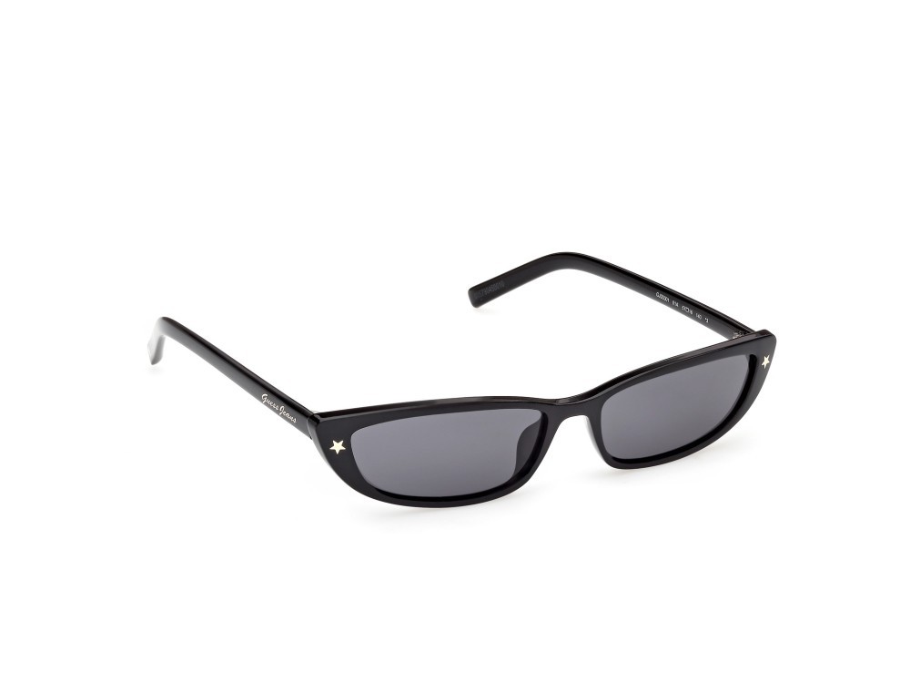 Sunglasses Guess Jeans GJ00001 (01A) color nero lucido  shape cat eye lenses fumo