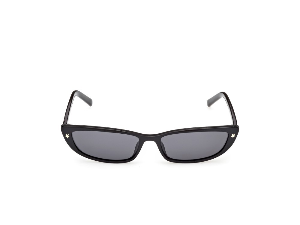Sunglasses Guess Jeans GJ00001 (01A) color nero lucido  shape cat eye lenses fumo