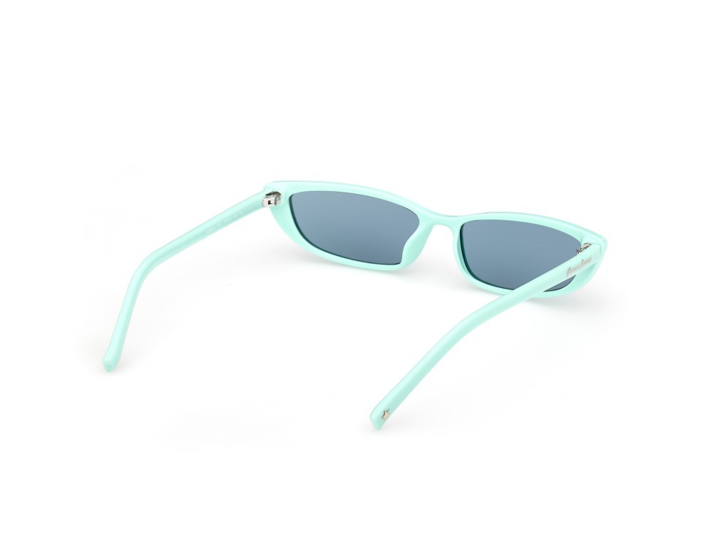 Sunglasses Guess Jeans GJ00001 (87V) color turchese lucido shape cat eye lenses blu