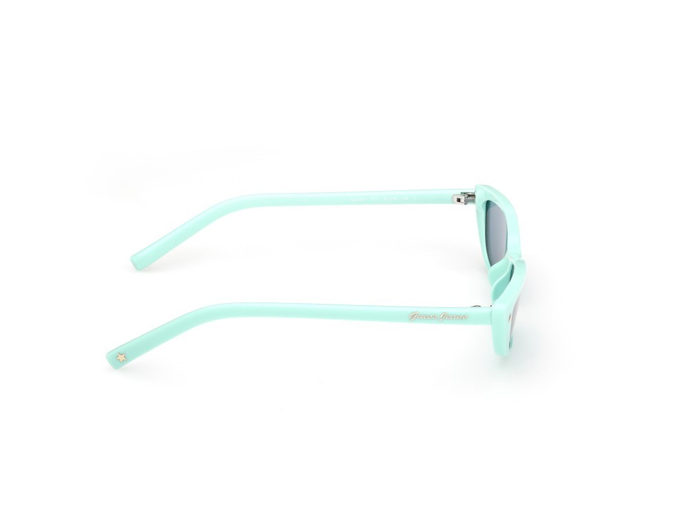 Sunglasses Guess Jeans GJ00001 (87V) color turchese lucido shape cat eye lenses blu