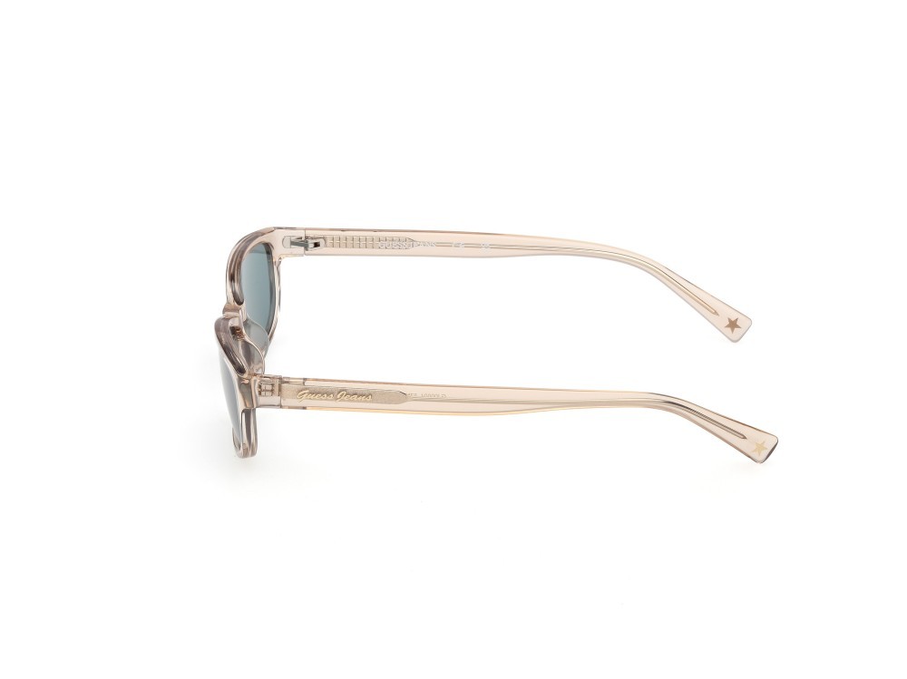 Sunglasses Guess Jeans GJ00004 (57N) color beige lucido  shape rectangle lenses verde