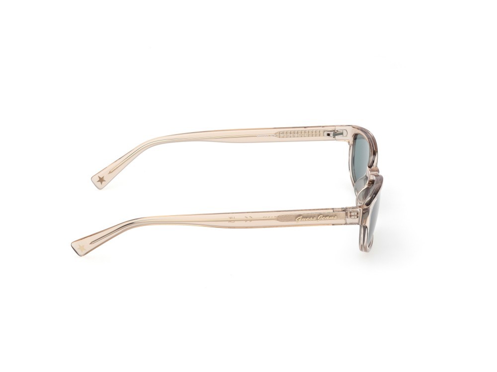 Sunglasses Guess Jeans GJ00004 (57N) color beige lucido  shape rectangle lenses verde