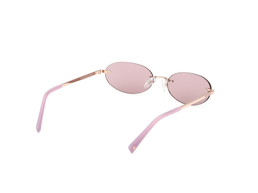 Sunglasses Guess Jeans GJ00006 (28S) color oro rosé lucido shape oval lenses bordeaux 