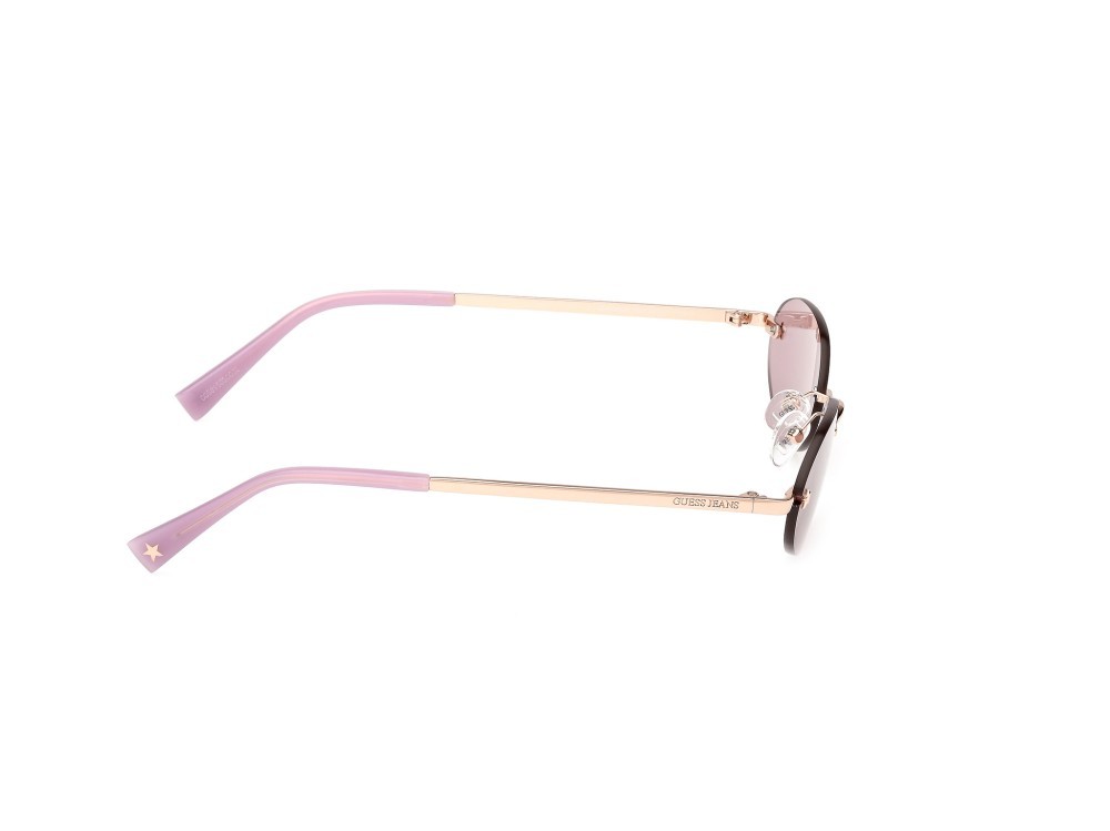 Sunglasses Guess Jeans GJ00006 (28S) color oro rosé lucido shape oval lenses bordeaux 
