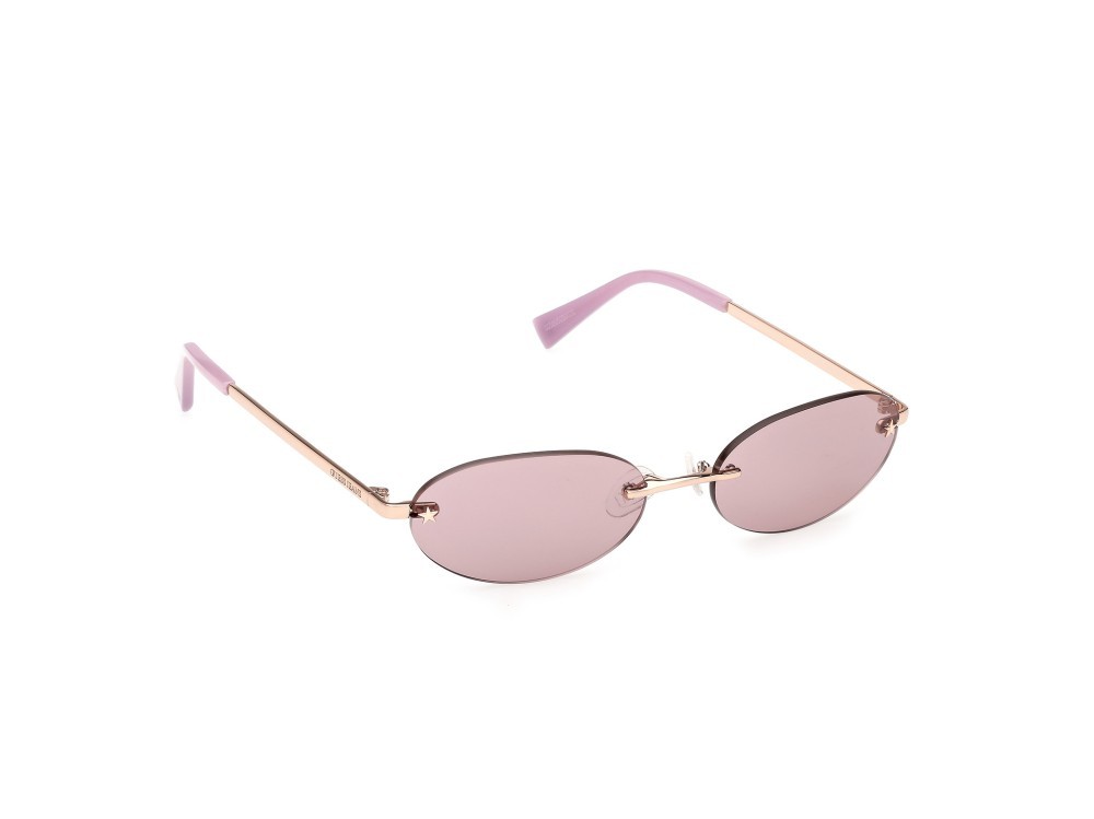 Sunglasses Guess Jeans GJ00006 (28S) color oro rosé lucido shape oval lenses bordeaux 
