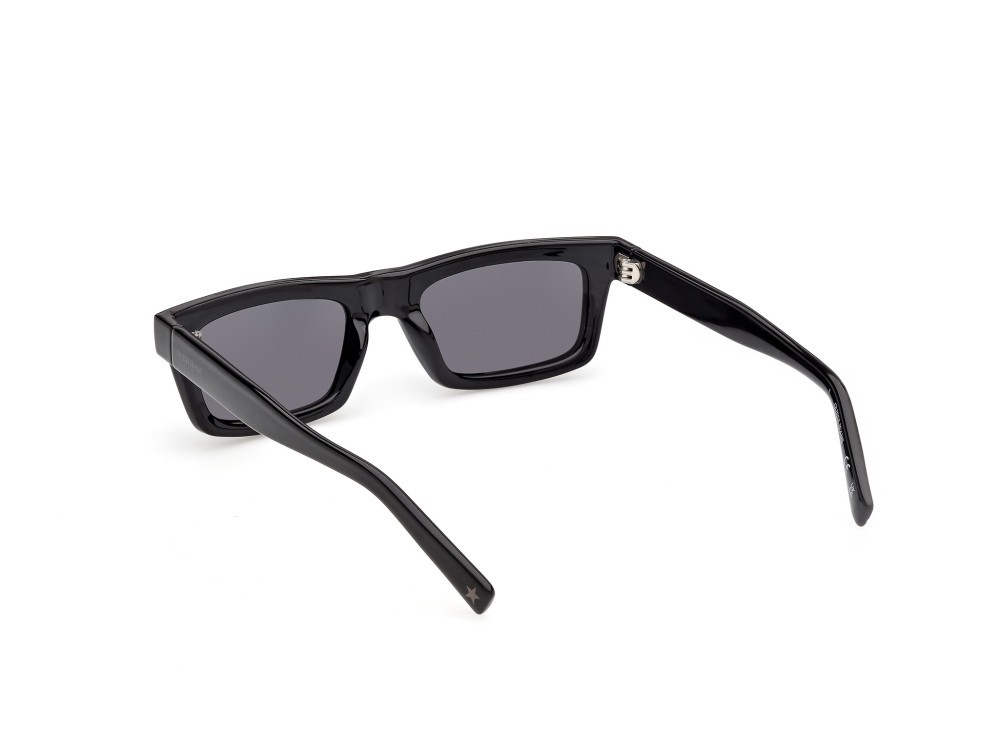 Occhiali da sole Guess Jeans GJ00008 (01A) colore nero lucido forma rettangolare lenti fumo 