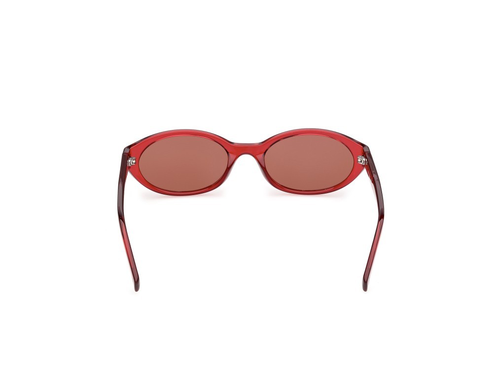 Sunglasses Guess Jeans GJ00009 (66S) color rosso scuro lucido shape oval lenses bordeaux 
