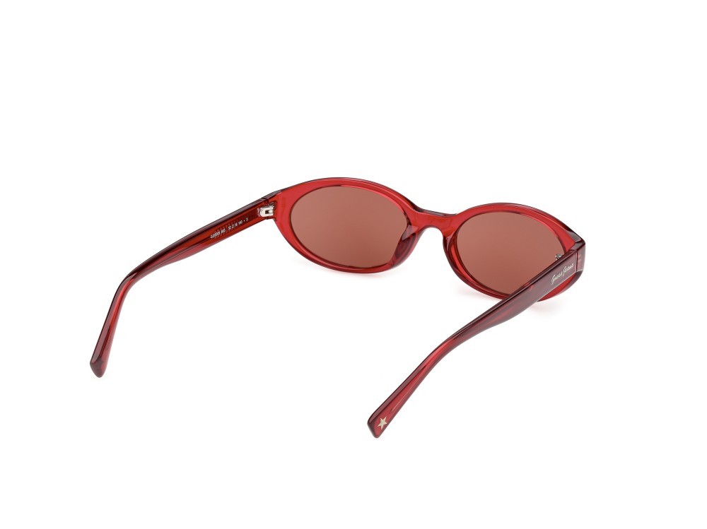 Sunglasses Guess Jeans GJ00009 (66S) color rosso scuro lucido shape oval lenses bordeaux 