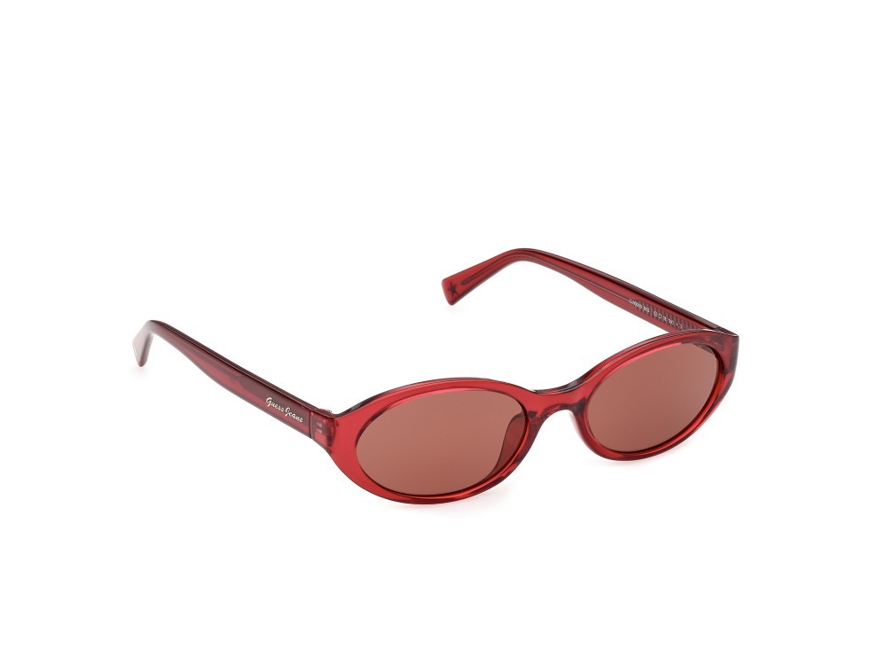 Sunglasses Guess Jeans GJ00009 (66S) color rosso scuro lucido shape oval lenses bordeaux 