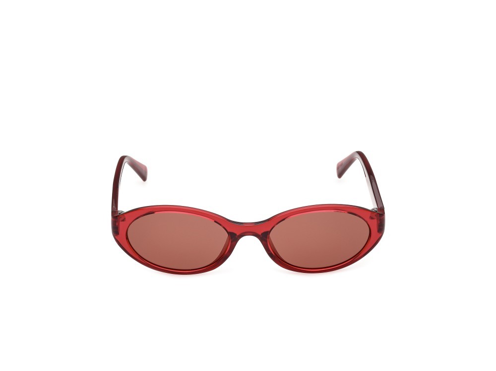 Sunglasses Guess Jeans GJ00009 (66S) color rosso scuro lucido shape oval lenses bordeaux 