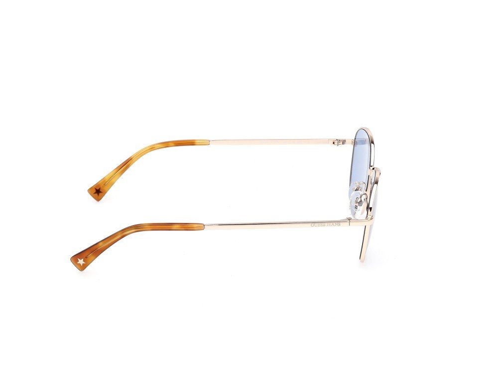 Sunglasses Guess Jeans GJ00011 (32V) color oro pallido lucido shape round lenses blu