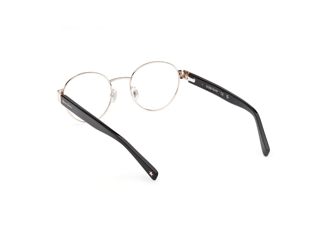 Eyeglasses Guess Jeans GJ50001 (005) color oro endura lucido / nero lucido shape round 