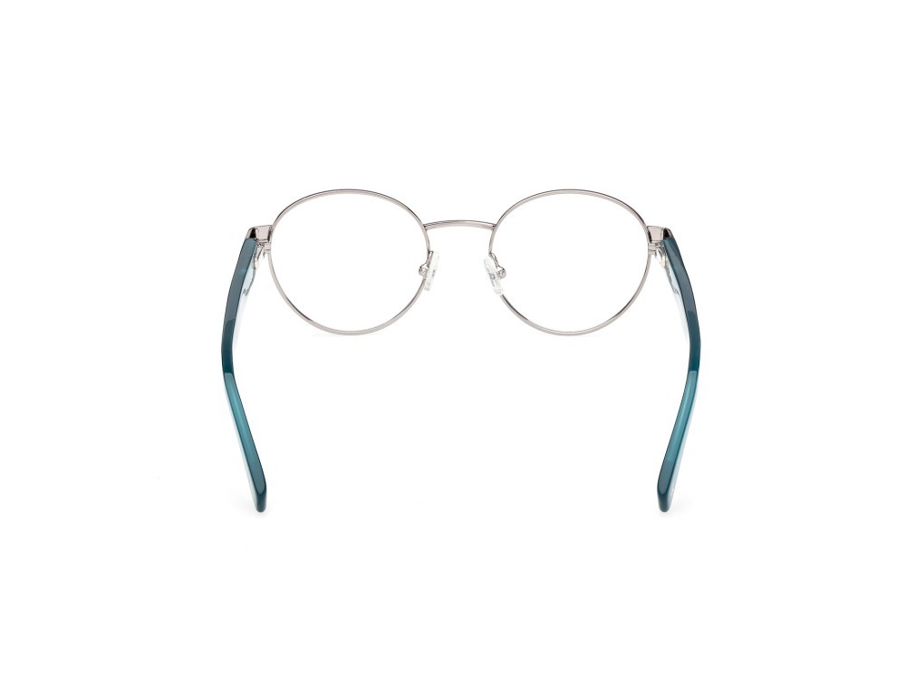 Eyeglasses Guess Jeans GJ50001 (010) color nickel stagno chiaro anticato lucido / turchese lucido shape round 