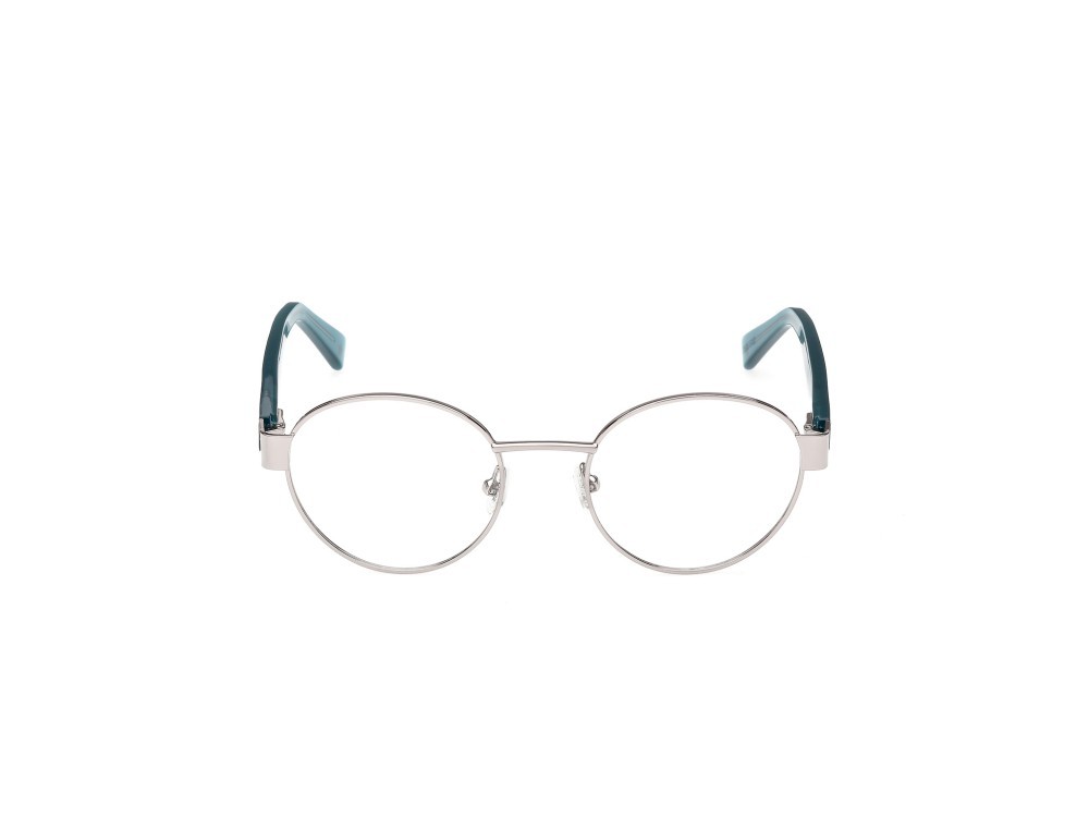 Eyeglasses Guess Jeans GJ50001 (010) color nickel stagno chiaro anticato lucido / turchese lucido shape round 
