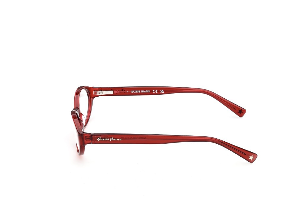 Eyeglasses Guess Jeans GJ50007 (066) color rosso scuro lucid shape oval 