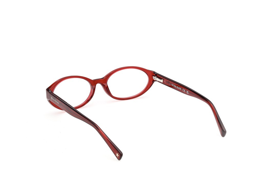 Eyeglasses Guess Jeans GJ50007 (066) color rosso scuro lucid shape oval 
