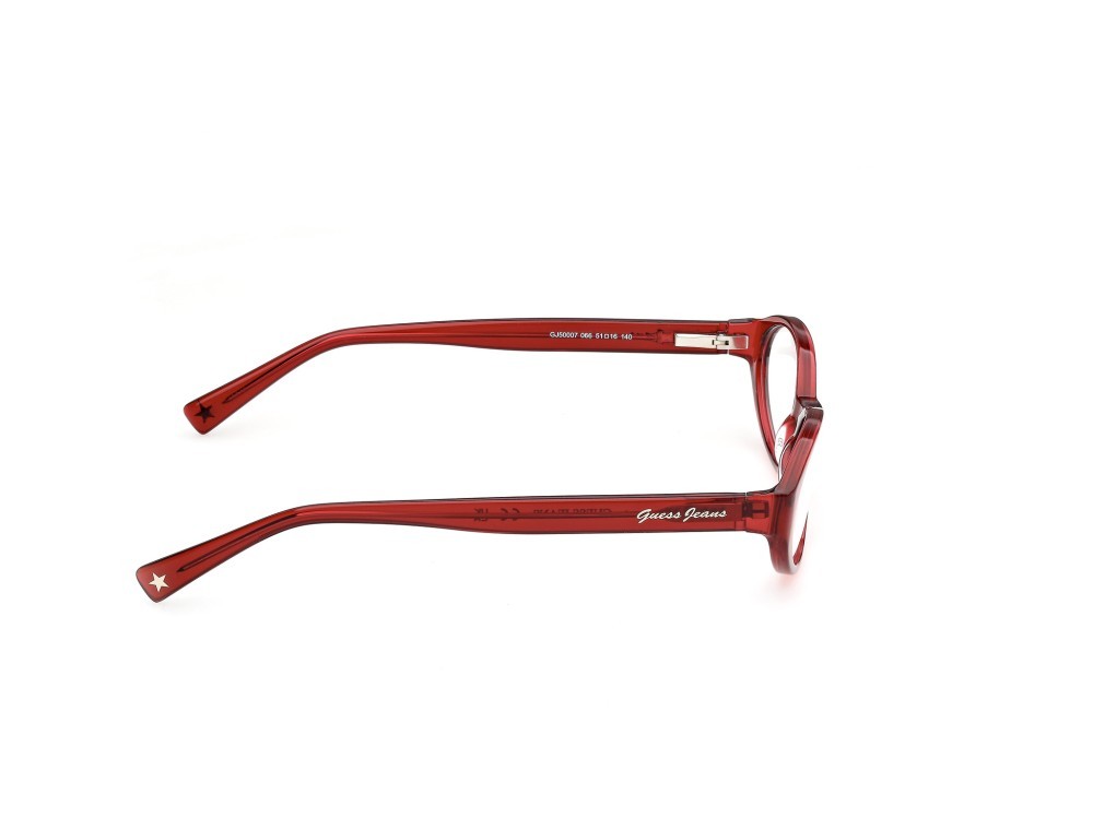 Eyeglasses Guess Jeans GJ50007 (066) color rosso scuro lucid shape oval 