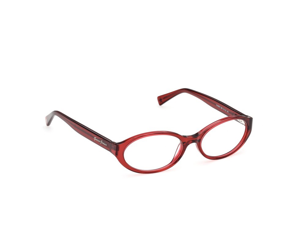 Eyeglasses Guess Jeans GJ50007 (066) color rosso scuro lucid shape oval 