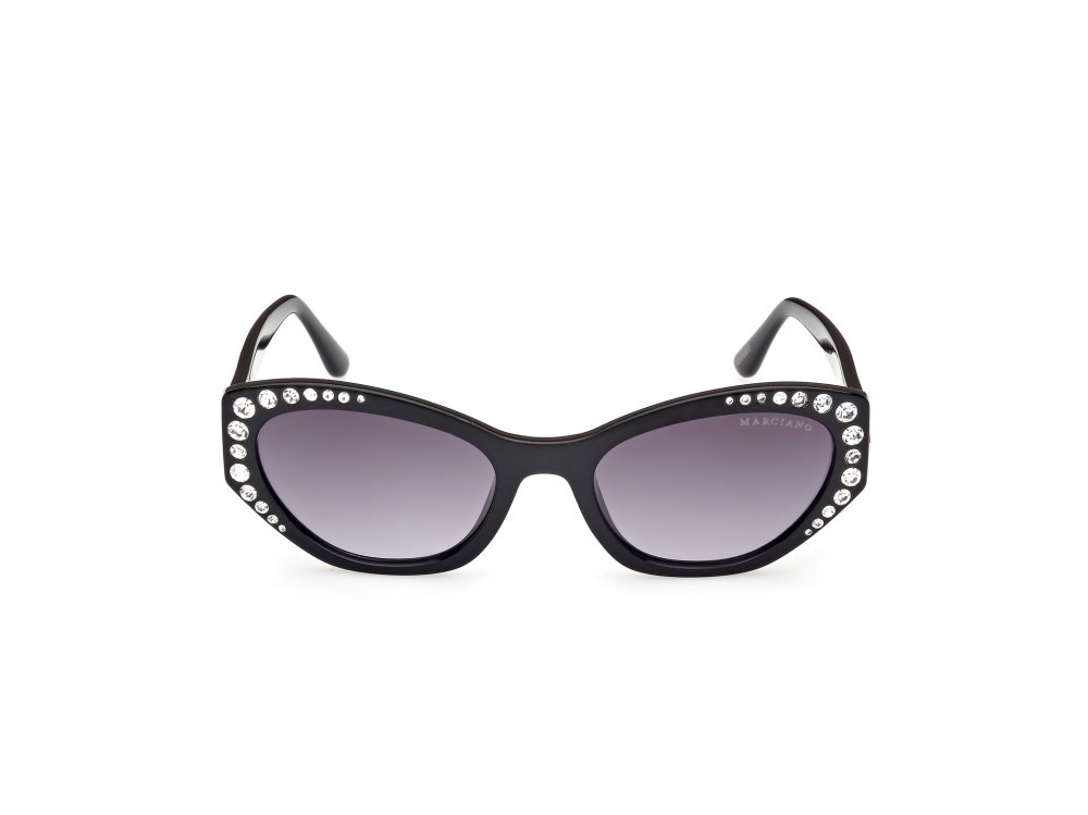 Sonnenbrillen Guess by Marciano GM00001 (01B) farbe nero lucido form oval gläser fumo grad.